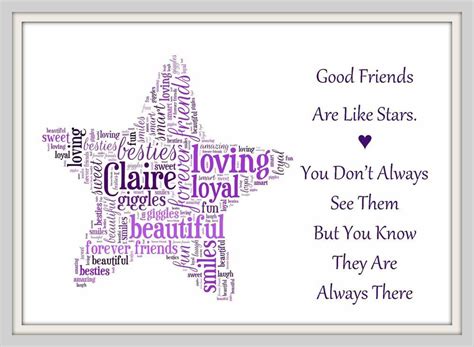 Best Friend T Birthday Friendship Quote Frame Personalised Word Art