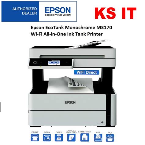 Epson EcoTank Monochrome M Wi Fi All In One Ink Tank Printer
