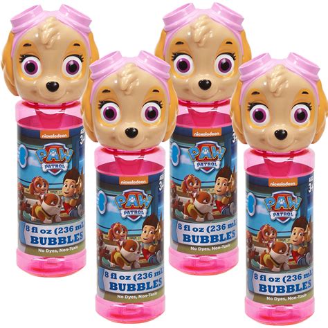 Paw Patrol Little Kids 4 Piece Bubble Heads With Wand Skye