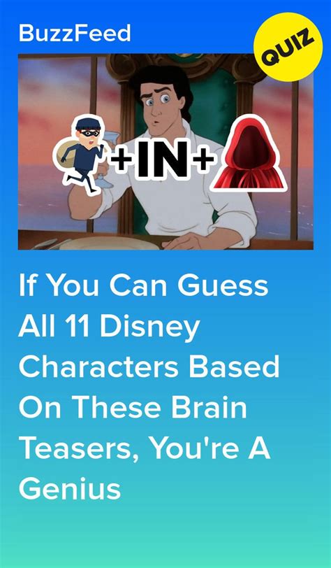 can you guess the disney character based on the brain teaser in 2020 fun quizzes brain