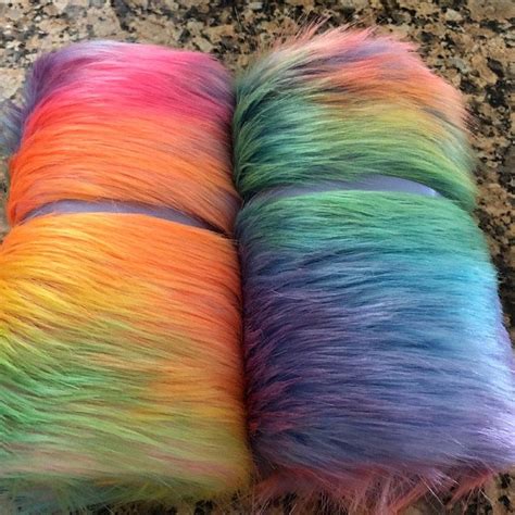 Pink Rainbow Tie Dye Fur Craft Squares Rainbow Faux Fur Etsy Pink