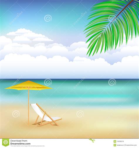 Beautiful Landscape with Beach. Vector Stock Vector - Illustration of