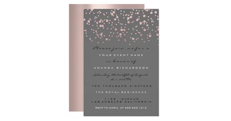 Spark Glitter Confett Rose Gold Bridal Sweet 16th Invitation