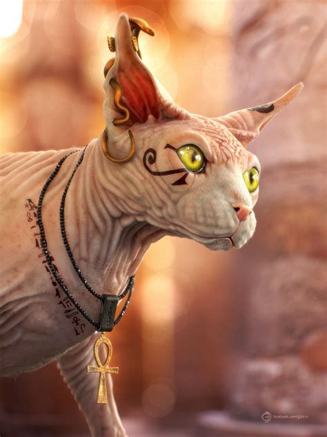 bast bastet george manolache sphinx cat egyptian goddess art egyptian cats