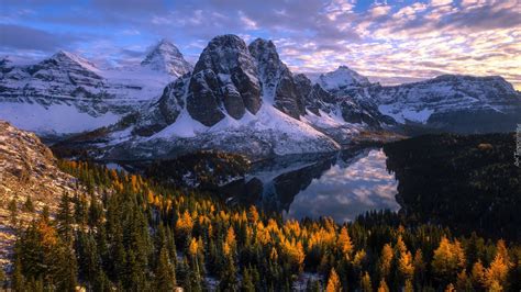 Jezioro Sunburst Lake W Parku Prowincjonalnym Mount Assiniboine