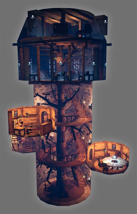 Artstation Wizard Tower Vlado Žabjačan Fantasy House Minecraft Architecture Minecraft Houses