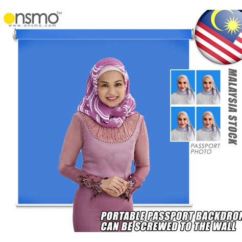 Passport size photo with blue background