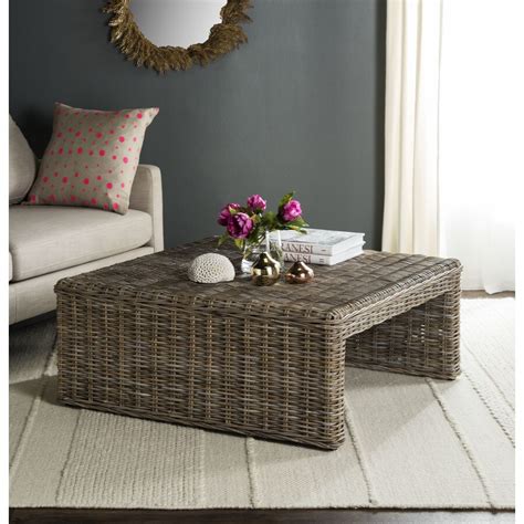 Safavieh Persis Natural Wicker Coffee Table At