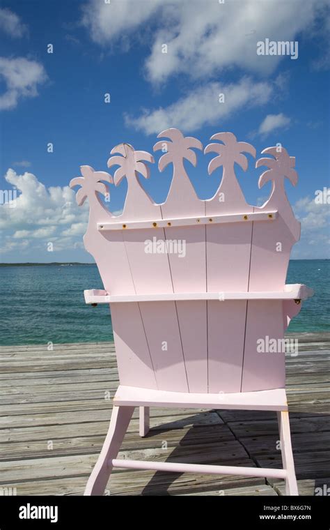 Wooden Pink Beach Chairs In Shape Of Palm Trees Stock Photo Alamy
