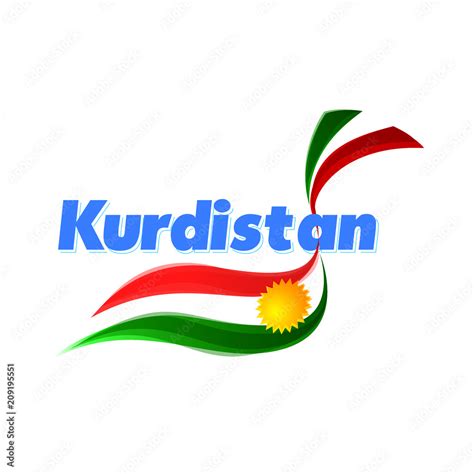 Kurdish Flag Allay Kurdistan Kurd U Kurdistan Logo Flag Stock