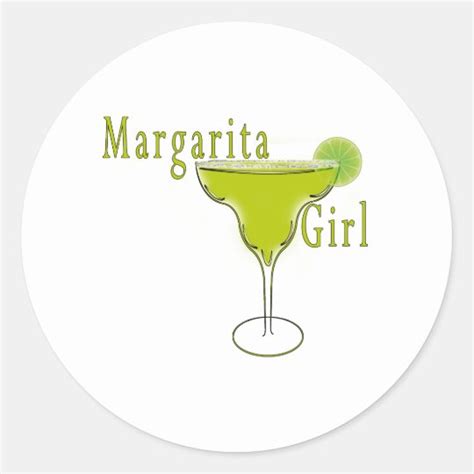 Margarita Girl Postcard Classic Round Sticker Uk
