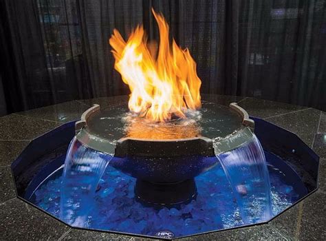Fire Pit With Water Feature Diy Fountain Fire Pit
