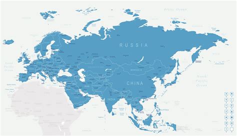Map Of Eurasia With Countries Labeled