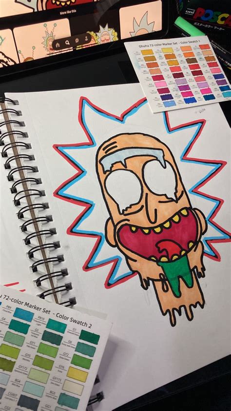 Rick And North Drawing Glitch In 2023 Coloring Markers Rick And