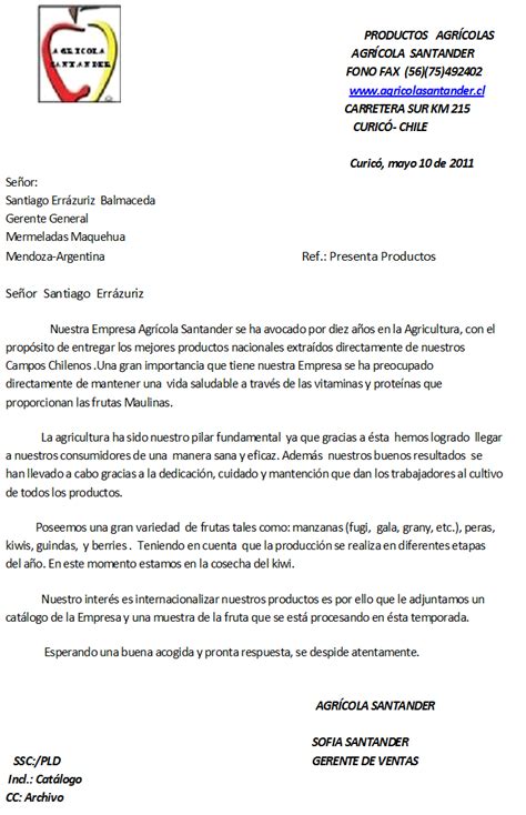 Agrícola Santander Carta Comercial