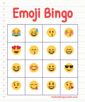 Emoji Bingo Free Printable Printable Templates