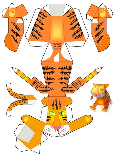 Tigre Recortar Y Armar Ilustraciones Para Manualidades Souvenirs Tarjetas