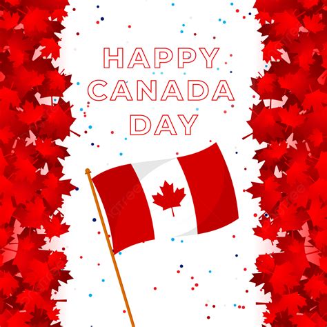 Amazing Canada Day Illustration With Flag Made Red Maple Leaves Background Happy Canada Day