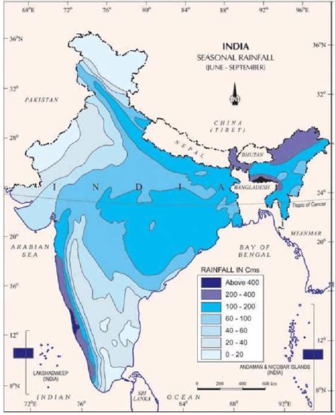 Map Of India Rainfall Distribution Maps Of The World