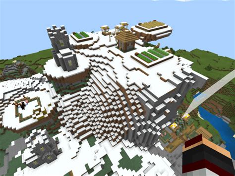 Seed With Big Village On A Mountain Minecraft Pe Seeds