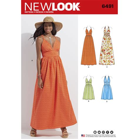 New Look 6491 Dresses In Two Lengths With Bodice Variations