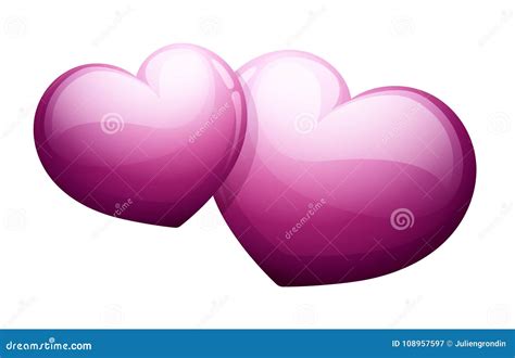 Two Pink Hearts Icons Stock Illustration Illustration Of Isolated