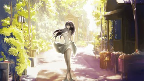 2560x1440 Anime Girl In Beautiful Dress Outdoors 4k 1440p Resolution Hd 4k Wallpapers Images