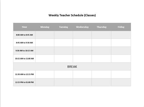 12 Free Weekly Schedule Templates Ms Word And Ms Excel