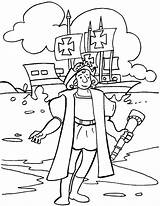 Columbus Coloring Pages Color Colombus sketch template