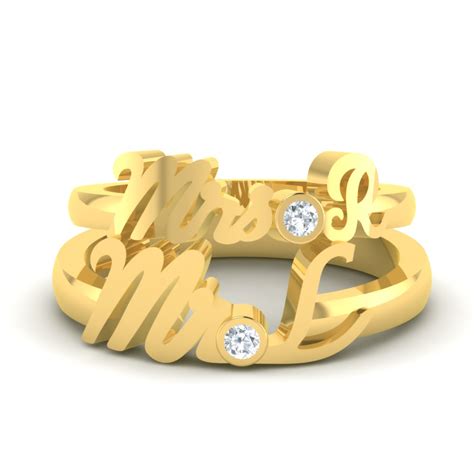 Mr And Mrs Gold Couple Diamond Bands11