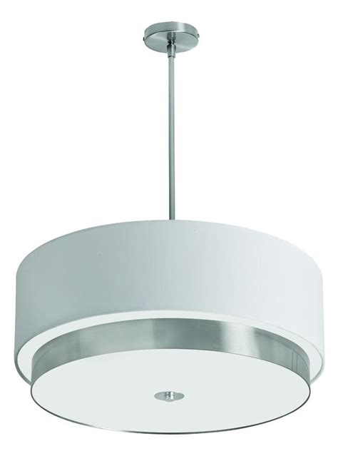 3 the length of the cord can be shortened without cutting. Dainolite 4-Light Large Pendant With White Linen Drum ...