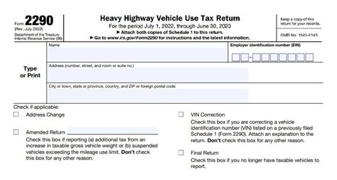 Printable Form 2290 For 2021 2022 Download Irs Form 2290