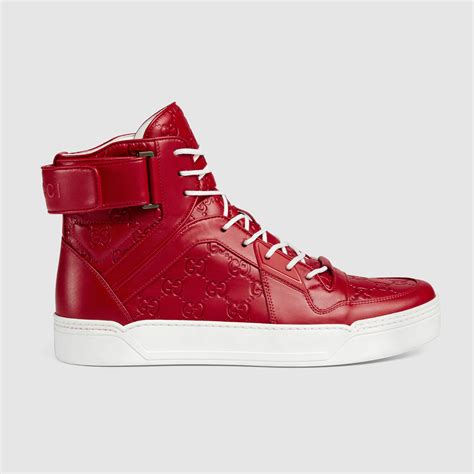 Gucci Signature High Top Sneaker In Red For Men Lyst