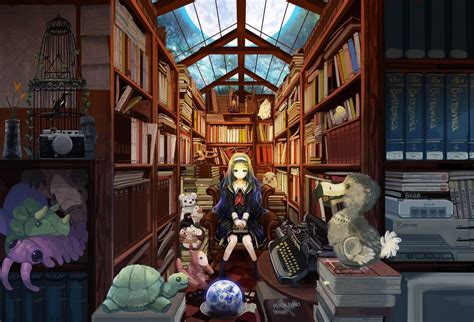 Library By Kanipanda Anime Destop Wallpaper Anime Images