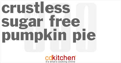 Garnish with chocolate shavings, if desired. Crustless Sugar-Free Pumpkin Pie Recipe | CDKitchen.com