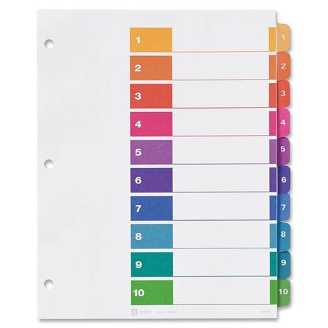 A good feature of microsoft word is the function of making labels, which helps you to organize products or correspondences that need to be organized physically. Avery 8 Tab Template 10 Common Myths About Avery 10 Tab ...