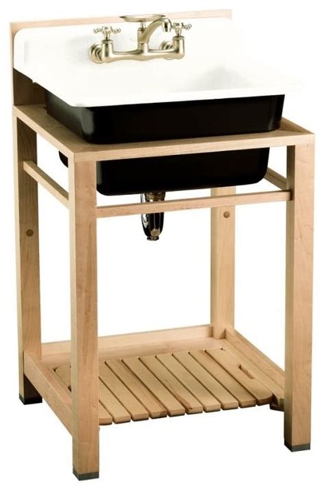 Utility sinks come in various materials such as cast iron, acrylic, porcelain, and stainless steel. Kohler Bayview Wood Stand Utility Sink with Two-Hole ...