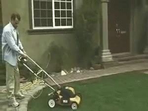 Electric Lawnmower Funny Gif WiffleGif