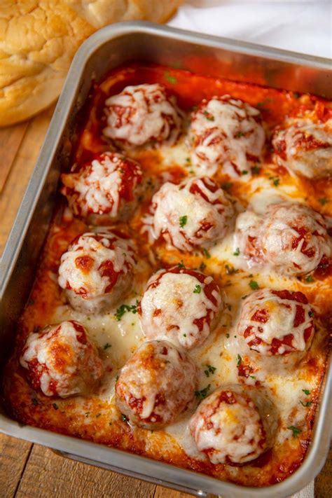 Cheesy Meatball Casserole With Homemade Meatballs And Covered With