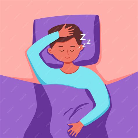 Premium Vector Kid Sleep In Bed At Night Illustration