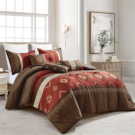Chezmoi Collection 7 Piece Queen Comforter Set Rustic Southwestern