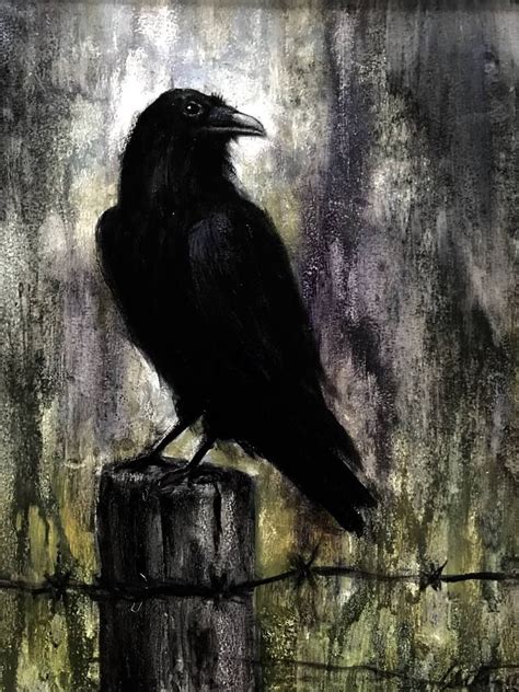 The Raven Painting Crow Painting Bird Painting Acrylic Crow Art