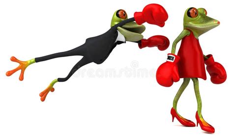 Fun Frogs Fighting 3d Illustration Stock Illustration Illustration