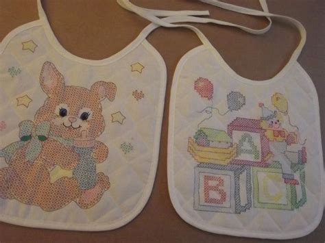 Stamped cross stitch, cross stitch, cross stitch kits. Pin on stamped baby bibs kits