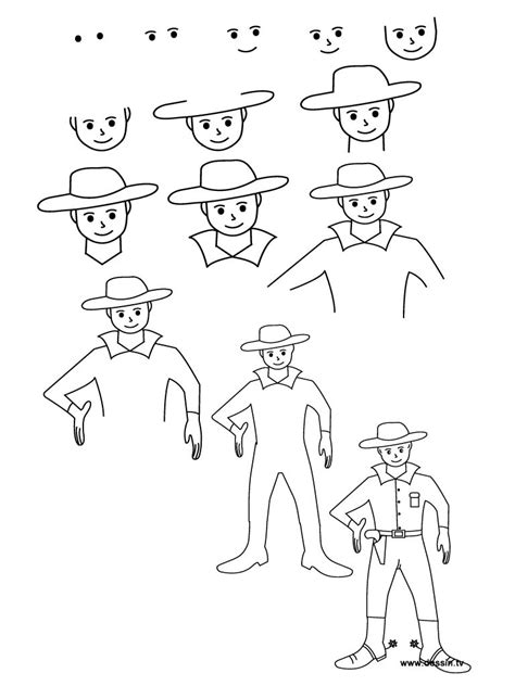 Drawing Cowboy Drawing For Kids Drawings Art Drawings For Kids
