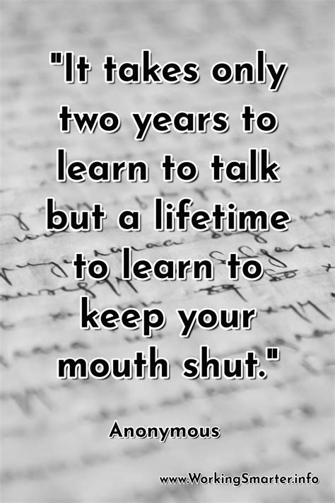 learn to shut your mouth quotes