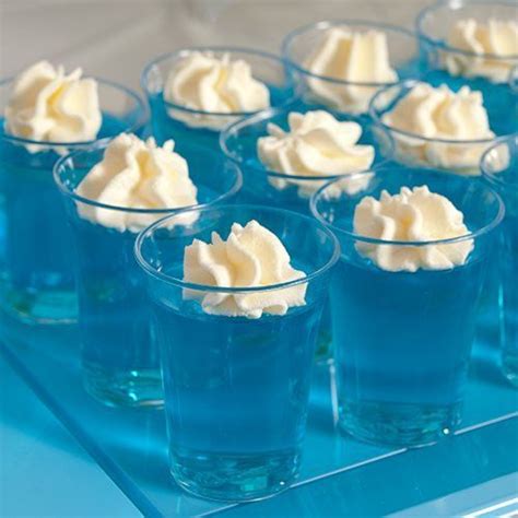 While you are in the baby shower planning process, we have some other great offerings to help you finalize the day. Blue Jelly by Party Ideas UK | Party Appetizers, Food & Drinks | Pint ... | Baby shower party ...