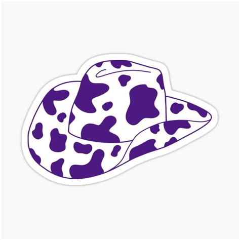Purple Cowprint Cowboy Hat Sticker For Sale By Amberstaples Redbubble