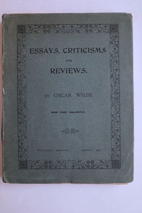 Oscar Wilde Essays Criticisms And Reviews 1901 Catawiki