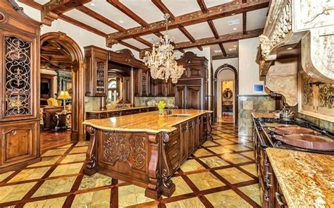 Kenny's italian kitchen is decorated with red checkered cloth table cloths, dark woods and the walls. $13.9 Million Italian Inspired Mansion In Flower Mound, TX ...
